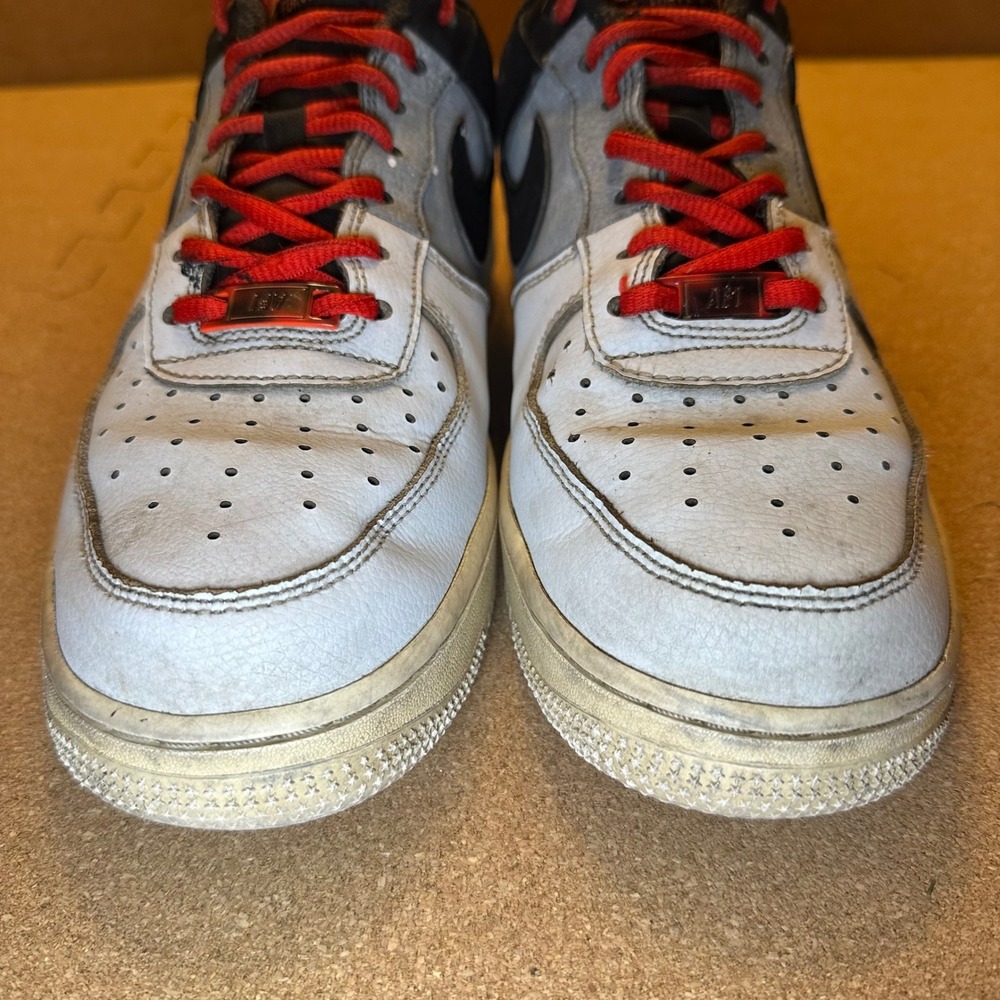 Nike Air Force 1 Low Mens 8.5 White Black Grey Red CZ0337-101 AF1 Sneakers - Picture 8 of 9